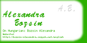 alexandra bozsin business card